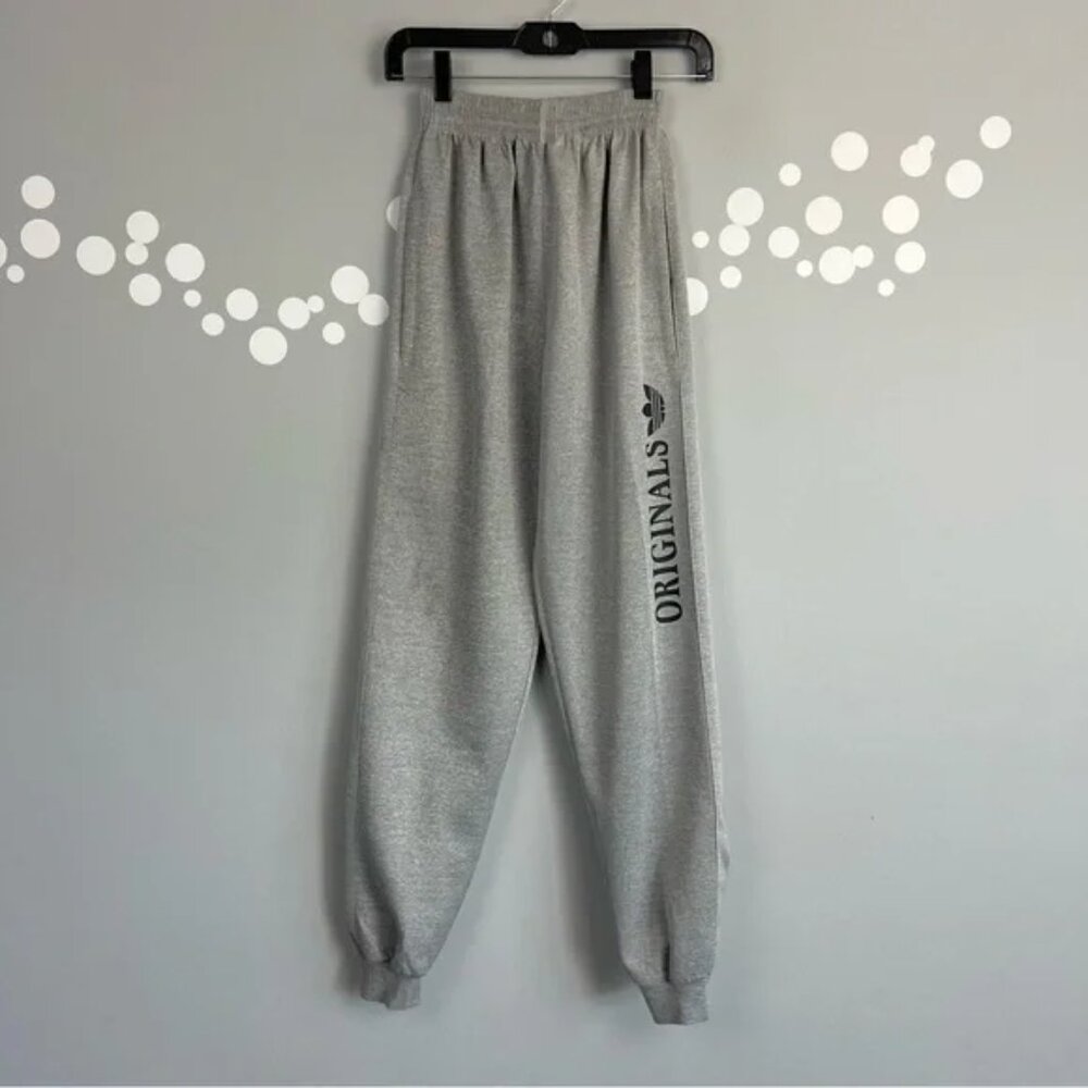 Adidas Originals Gray Jogger Sweatpants Zip Pockets Unixex M